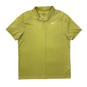 Nike Shirt Mens L Large Wasabi Yellow Dri Fit Victory Golf Polo Collared